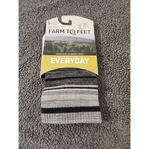 Farm to Feet Socks Ithaca Crew USA Merino Small 4-6.5 Everyday Lightweight